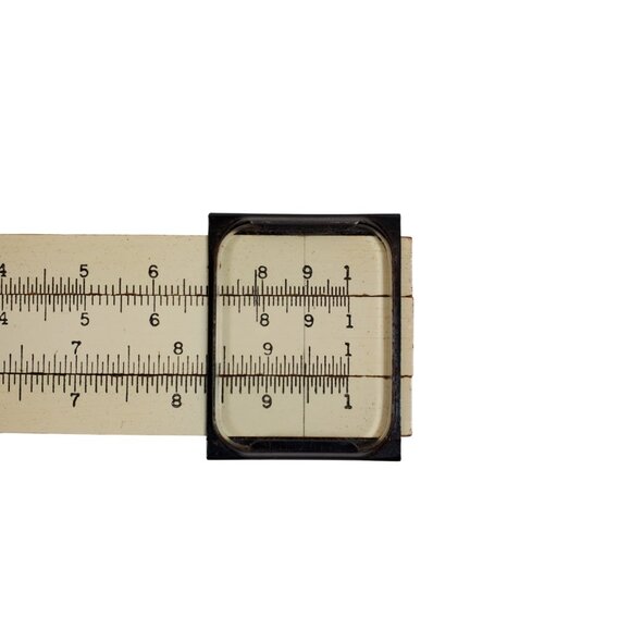 Vintage K & E Wood Slide Rule Keuffel & Esser Co 4058W w/ Original Vinyl Case - Picture 8 of 9